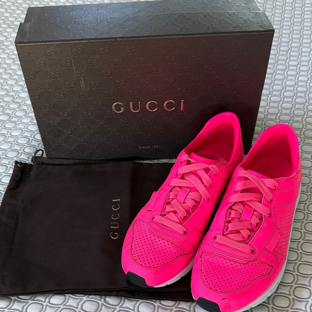 Gucci Women's Neon Pink Sneakers